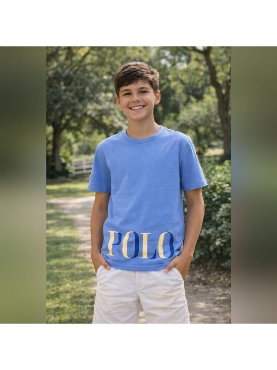 Polo Ralph Lauren Other - Polo Ralph Lauren Boys Logo Tee Blue Cotton Jersey Shirt Size L (14–16)